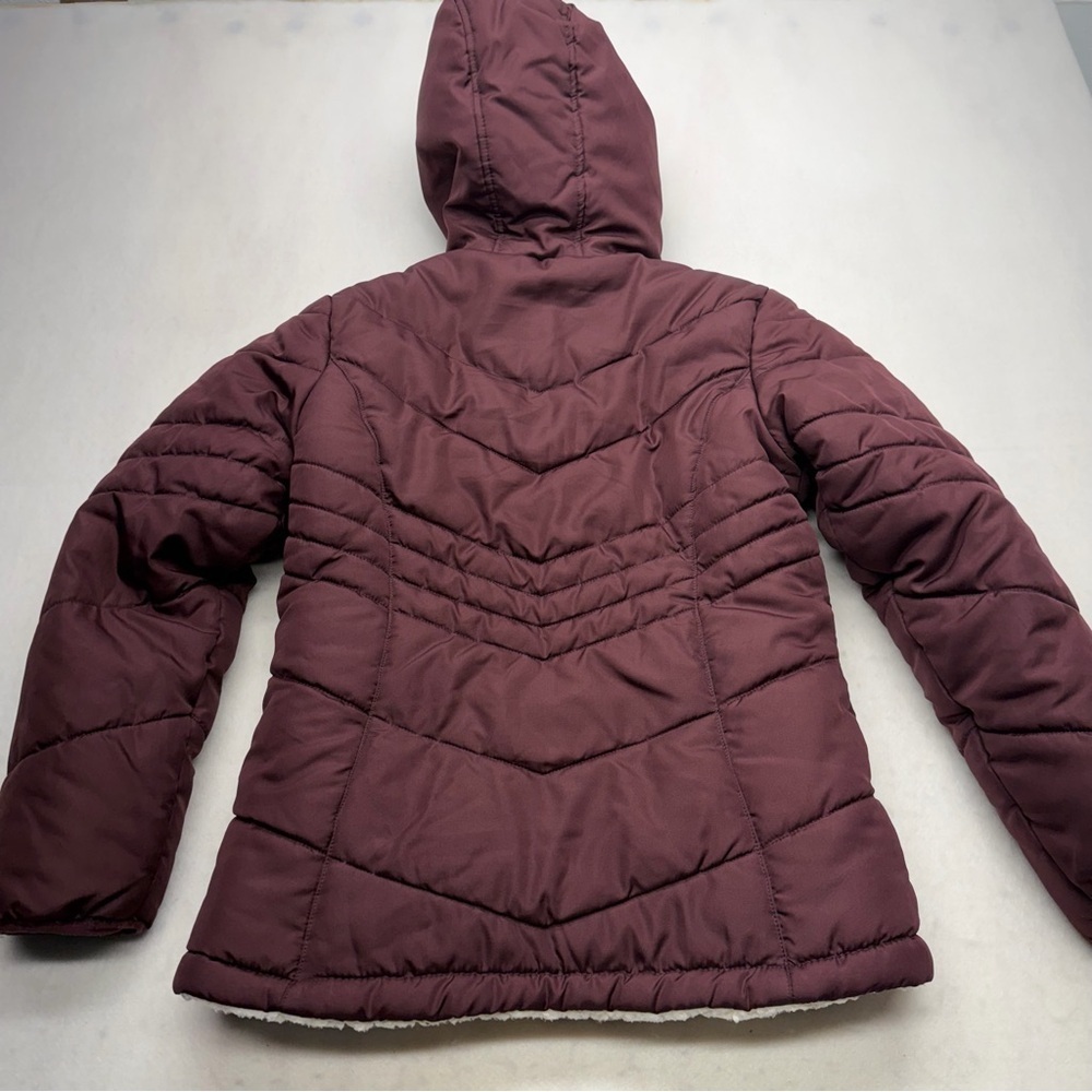 Free Country Puffer Hooded Reversible Jacket Coat Lined Purple Youth Size Large - Picture 4 of 10